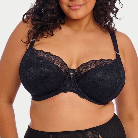 Elomi Brianna Padded Half Cup Bra in Black Size 42J - Picture 1 of 4